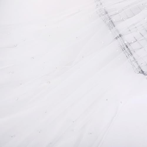 5 Yard x 150cm Perle Tüll Meterware zum Nähen,Tüllstoff Mash Stoffe Hochzeitsstoff Netzstoff Tüll Stoffe Dekostoff für Kleidung Hochzeitskleid Tischdecken Deko Schals Hochzeit Party Deko,Weiß 5 Yard x 150cm Perle Tüll Meterware zum Nähen,Tüllstoff Mash Stoffe Hochzeitsstoff Netzstoff Tüll Stoffe Dekostoff für Kleidung Hochzeitskleid Tischdecken Deko Schals Hochzeit Party Deko,Weiß von Duories