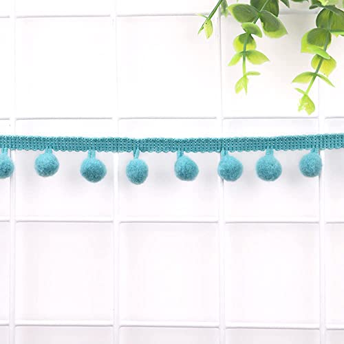 5 Yards 12mm Pompons Borte zum Basteln,Dekoband Mit Bommeln Bälle Pom Poms Fransenborte Zierband Dekoborte Nähzubehör für DIY Basteln Apparel Kleidung,Kostüme,Nähen,Dekoration,Blau von Duories