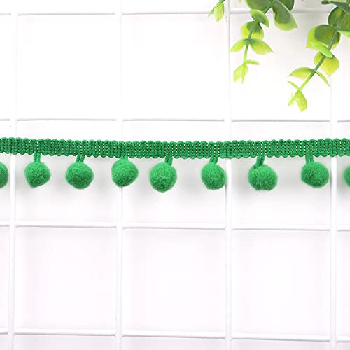 5 Yards 12mm Pompons Borte zum Basteln,Dekoband Mit Bommeln Bälle Pom Poms Fransenborte Zierband Dekoborte Nähzubehör für DIY Basteln Apparel Kleidung,Kostüme,Nähen,Dekoration,Dunkelgrün von Duories