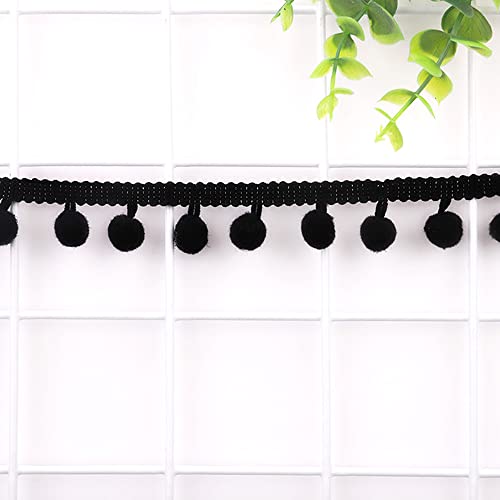 5 Yards 12mm Pompons Borte zum Basteln,Dekoband Mit Bommeln Bälle Pom Poms Fransenborte Zierband Dekoborte Nähzubehör für DIY Basteln Apparel Kleidung,Kostüme,Nähen,Dekoration,Schwarz 5 Yards 12mm Pompons Borte zum Basteln,Dekoband Mit Bommeln Bälle Pom Poms Fransenborte Zierband Dekoborte Nähzubehör für DIY Basteln Apparel Kleidung,Kostüme,Nähen,Dekoration,Schwarz von Duories