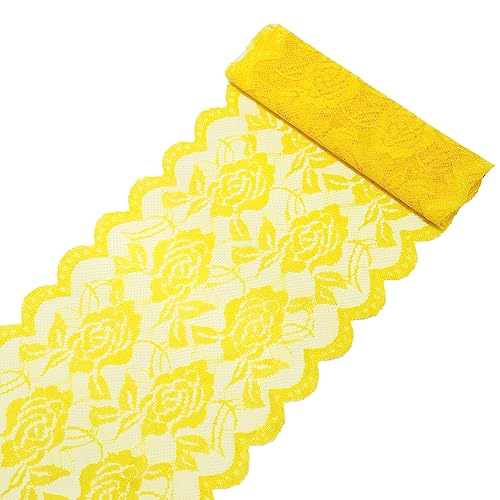 5 Yards 15cm Breite Bunte Elastizität Spitzenbordüre Spitzenband,Rose Blumen Muster Spitzenborte Dekoband Zierspitze Zierband Spitzenstoff zum Nähen DIY Basteln Kleidung Unterwäsche Deko,Gelb 5 Yards 15cm Breite Bunte Elastizität Spitzenbordüre Spitzenband,Rose Blumen Muster Spitzenborte Dekoband Zierspitze Zierband Spitzenstoff zum Nähen DIY Basteln Kleidung Unterwäsche Deko,Gelb von Duories