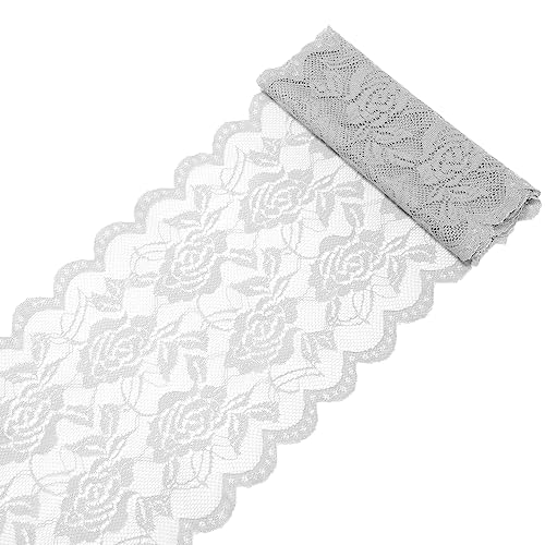 5 Yards 15cm Breite Bunte Elastizität Spitzenbordüre Spitzenband,Rose Blumen Muster Spitzenborte Dekoband Zierspitze Zierband Spitzenstoff zum Nähen DIY Basteln Kleidung Unterwäsche Deko,Hellgrau 5 Yards 15cm Breite Bunte Elastizität Spitzenbordüre Spitzenband,Rose Blumen Muster Spitzenborte Dekoband Zierspitze Zierband Spitzenstoff zum Nähen DIY Basteln Kleidung Unterwäsche Deko,Hellgrau von Duories