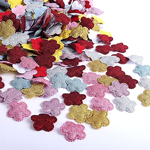 50 Stück Glitzer Applique Patches Sticker Aufnäher Applikation Flicken zum Aufnähen Basteln Dekorieren für DIY Handwerk Ornamente Handarbeiten Stirnband Kleidung Haarschmuck,Blumen von Duories