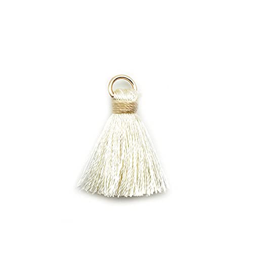 50 Stück Mini Quasten Anhänger,2cm Seidige Gerade Fransen Tassel Troddel Armband Schlüsselanhänger Basteln Quaste für Ohrringe Schmuckherstellung Taschen Lesezeichen DIY Handwerk Zubehör,Milchig 50 Stück Mini Quasten Anhänger,2cm Seidige Gerade Fransen Tassel Troddel Armband Schlüsselanhänger Basteln Quaste für Ohrringe Schmuckherstellung Taschen Lesezeichen DIY Handwerk Zubehör,Milchig von Duories