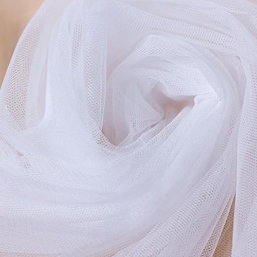 500cm x 230cm Mash Stoff Meterware, Extra Breit Softtüll Netzstoff Tüllstoff zum Nähen, Tüll Stoff für Bekleidung Gardine Tischdecken Hochzeit Vorhang Freihanddeko Tüllrock Party Deko,Weiß von Duories