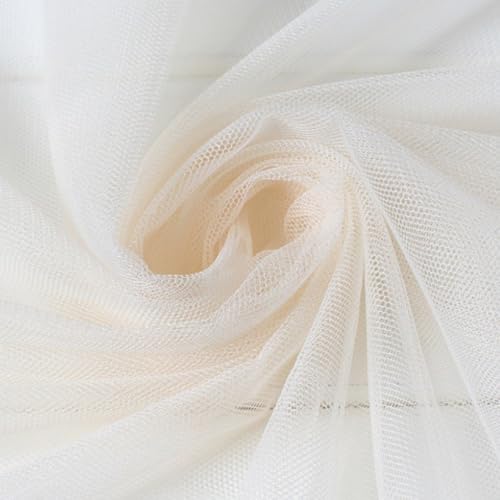 500cm x 300cm Mash Stoff Meterware, Extra Breit Softtüll Netzstoff Tüllstoff zum Nähen, Tüll Stoff für Bekleidung Gardine Tischdecken Hochzeit Vorhang Freihanddeko Tüllrock Party Deko,Beige von Duories