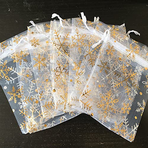 50PCS Organzasäckchen mit Schneeflocken,10x15cm Organzabeutel Zum Befüllen,Tunnelzug Organza Schmuckbeutel für Schmuck Süßigkeiten Baby Shower Party Weihnachts Verpackung Hochzeit Bonbonsbeutel,Gold 50PCS Organzasäckchen mit Schneeflocken,10x15cm Organzabeutel Zum Befüllen,Tunnelzug Organza Schmuckbeutel für Schmuck Süßigkeiten Baby Shower Party Weihnachts Verpackung Hochzeit Bonbonsbeutel,Gold von Duories