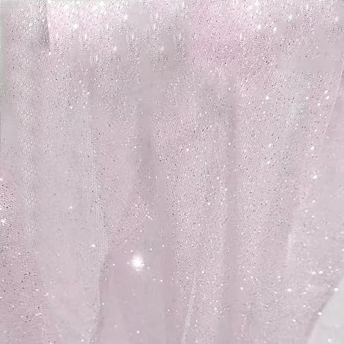 50cm x 150cm Soft Glitzer Tüllstoff Netzstoff zum Nähen, Bling Tüll Mash Stoffe Dekostoff für DIY Basteln Bekleidung Tüllrock Hochzeitskleid Schleier Vorhänge Tischdecken Hochzeit Party Deko,Rosa von Duories