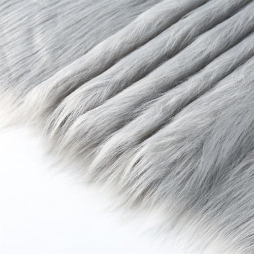 50cmx180cm Flauschige Kunstpelzband Kunstfell Band Fellstoff, Furry Faux Pelz Stoff Dekoband Zierband Plüsch Trim Plüschstoff Plüschband Borten Bänder zum Nähen Kleidung Weihnachtsdeko,Hellgrau von Duories