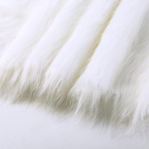 50cmx180cm Flauschige Kunstpelzband Kunstfell Band Fellstoff, Furry Faux Pelz Stoff Dekoband Zierband Plüsch Trim Plüschstoff Plüschband Borten Bänder zum Nähen Kleidung Weihnachtsdeko,Weiß von Duories