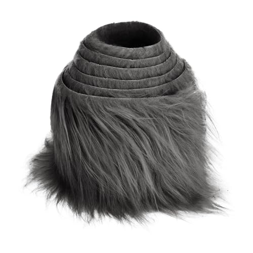 5cmx150cm Flauschige Kunstpelzband Kunstfell Band Fellstoff,Furry Faux Pelz Stoff Dekoband Zierband Plüsch Trim Plüschstoff Plüschband Borten Bänder zum Nähen Nähen Kleidung Weihnachtsdeko,Dunkelgrau von Duories