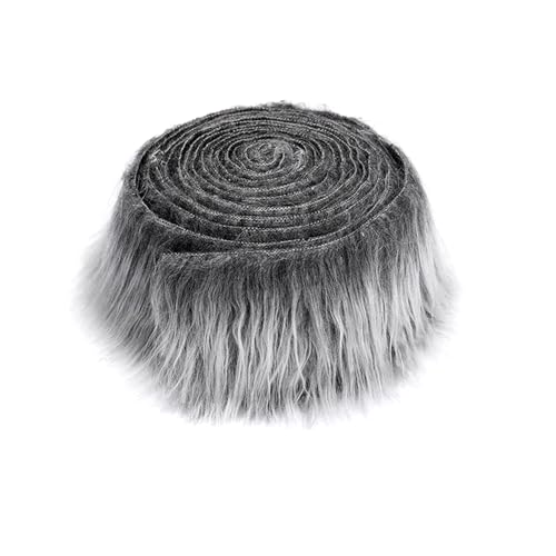 5cmx150cm Flauschige Kunstpelzband Kunstfell Band Fellstoff,Furry Faux Pelz Stoff Dekoband Zierband Plüsch Trim Plüschstoff Plüschband Borten Bänder zum Nähen Nähen Kleidung Weihnachtsdeko,Frostgrau von Duories