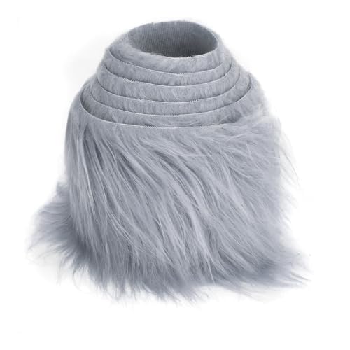 5cmx150cm Flauschige Kunstpelzband Kunstfell Band Fellstoff,Furry Faux Pelz Stoff Dekoband Zierband Plüsch Trim Plüschstoff Plüschband Borten Bänder zum Nähen Nähen Kleidung Weihnachtsdeko,Hellgrau von Duories