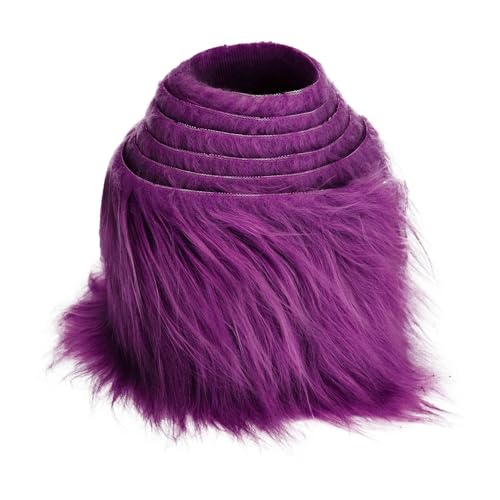 5cmx150cm Flauschige Kunstpelzband Kunstfell Band Fellstoff,Furry Faux Pelz Stoff Dekoband Zierband Plüsch Trim Plüschstoff Plüschband Borten Bänder zum Nähen Nähen Kleidung Weihnachtsdeko,Lila von Duories