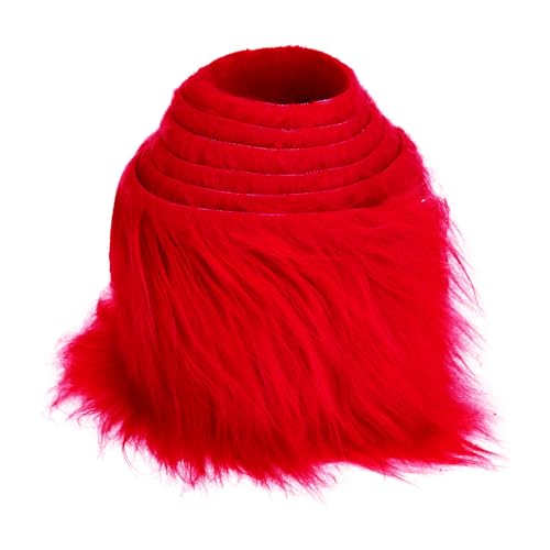 5cmx150cm Flauschige Kunstpelzband Kunstfell Band Fellstoff,Furry Faux Pelz Stoff Dekoband Zierband Plüsch Trim Plüschstoff Plüschband Borten Bänder zum Nähen Nähen Kleidung Weihnachtsdeko,Rot von Duories