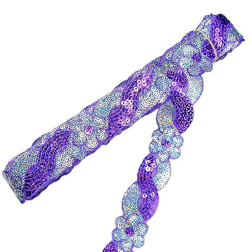 5m Glitzer Stickerei Paillette Blumen Spitzenband Spitzenborte,Blumenband Bänder Dekoband Zierband Spitzenbordüre für DIY Nähen Kleidung Dessous Kostüme Vorhänge Deko,4cm Breite Dunkellila Silber 5m Glitzer Stickerei Paillette Blumen Spitzenband Spitzenborte,Blumenband Bänder Dekoband Zierband Spitzenbordüre für DIY Nähen Kleidung Dessous Kostüme Vorhänge Deko,4cm Breite Dunkellila Silber von Duories