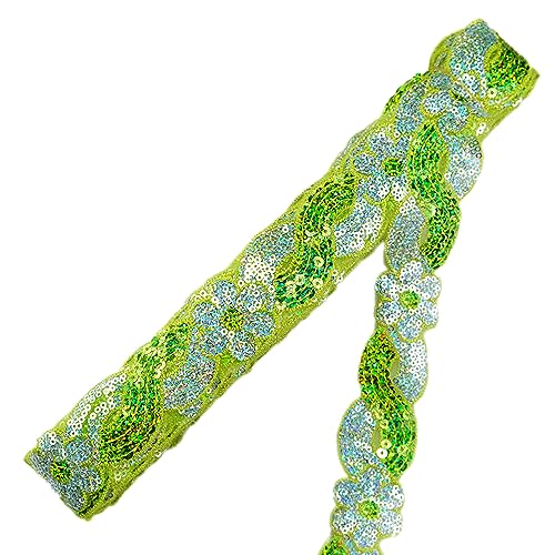 5m Glitzer Stickerei Paillette Blumen Spitzenband Spitzenborte,Blumenband Bänder Dekoband Zierband Spitzenbordüre für DIY Nähen Kleidung Dessous Kostüme Vorhänge Deko,4cm Breite Fruchtgrün Silber 5m Glitzer Stickerei Paillette Blumen Spitzenband Spitzenborte,Blumenband Bänder Dekoband Zierband Spitzenbordüre für DIY Nähen Kleidung Dessous Kostüme Vorhänge Deko,4cm Breite Fruchtgrün Silber von Duories