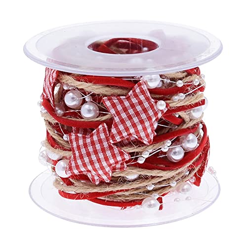 5m Perlengirlande mit Stern Karoband,8+3mm Perlenband,Geschenkband,Schleifenband,Dekoband Hängedeko Tischdeko Dekokette für Hochzeit Weihnachten Valentinstag Taufe Geburtstags Geschenke,Rot Weiss 5m Perlengirlande mit Stern Karoband,8+3mm Perlenband,Geschenkband,Schleifenband,Dekoband Hängedeko Tischdeko Dekokette für Hochzeit Weihnachten Valentinstag Taufe Geburtstags Geschenke,Rot Weiss von Duories