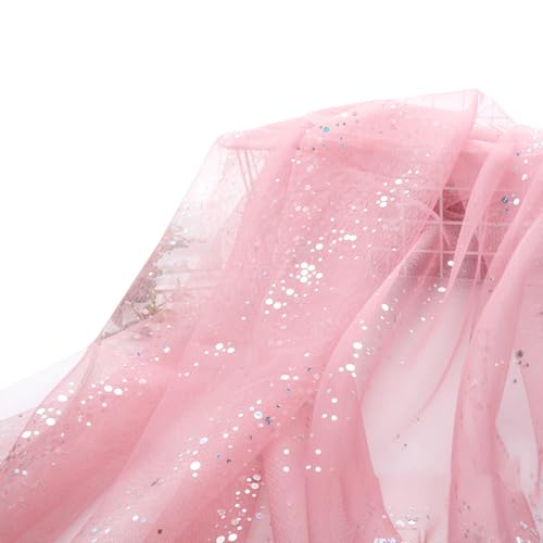 5m x 160cm Bling Glitter Tüll Meterware zum Nähen, Sparkle Tüllstoff Mash Stoffe Netzstoff Tüll Stoffe Dekostoff für Vorhänge Kleidung Gardine Tischdecken Deko Schals Hochzeit Party Deko,Altrosa 5m x 160cm Bling Glitter Tüll Meterware zum Nähen, Sparkle Tüllstoff Mash Stoffe Netzstoff Tüll Stoffe Dekostoff für Vorhänge Kleidung Gardine Tischdecken Deko Schals Hochzeit Party Deko,Altrosa von Duories