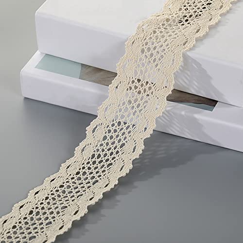 5m x 5.5cm Breite Spitzenband Spitzenbordüre Vintage Spitze-Borten Spitzenborte Baumwolle Dekoband Zierband Spitzenbesatz für DIY Nähen Basteln Kleidung Hochzeit Haus Deko Geschenk Zubehör,Stil A von Duories