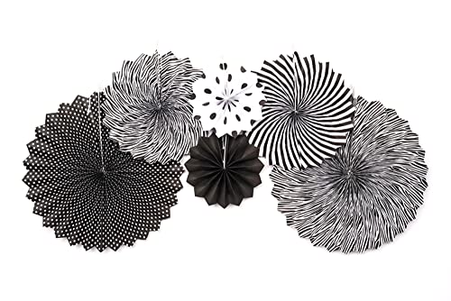 6 Stück Party Dekoration Papier Fächer,Dekorpapier Aufhängen Fächer Hängende Deko Papier Fans Fächer für Party Hochzeit Feier Baby Shower Geburtstag Festival Weihnachten Event Karneval,Schwarz-Weiss 6 Stück Party Dekoration Papier Fächer,Dekorpapier Aufhängen Fächer Hängende Deko Papier Fans Fächer für Party Hochzeit Feier Baby Shower Geburtstag Festival Weihnachten Event Karneval,Schwarz-Weiss von Duories