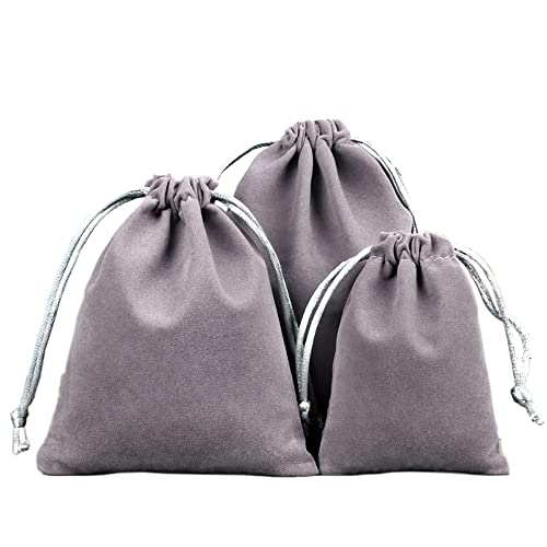 6 Stück Samtbeutel Schmuckbeutel, Kleine Stoff Beutel mit Kordelzug, Samt Säckchen Geschenkbeutel Stoffsäckchen zum Befüllen für Schmuck Hochzeit Weihnachten Geburtstag Party Geschenk,17x23cm Grau 6 Stück Samtbeutel Schmuckbeutel, Kleine Stoff Beutel mit Kordelzug, Samt Säckchen Geschenkbeutel Stoffsäckchen zum Befüllen für Schmuck Hochzeit Weihnachten Geburtstag Party Geschenk,17x23cm Grau von Duories