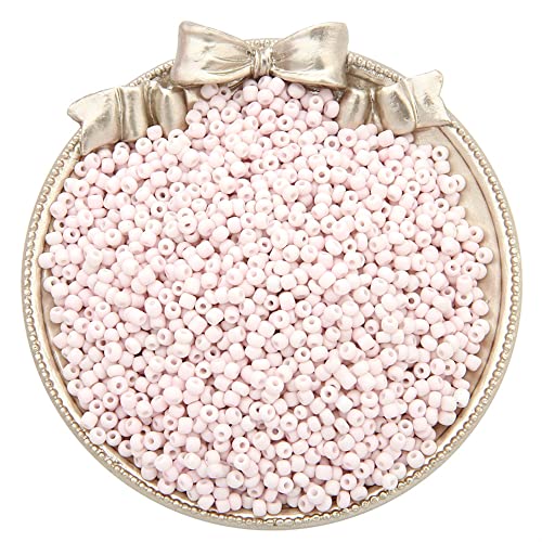 600 Stück 4mm Glasperlen Rund,Mini Glasperlen,Glass Seed Beads,Handarbeitsglas Rocailles,Verstreute Perlen,für Handgemachte DIY Herstellung Armband Halskette Perlen Schmuck Accessoires,Hell-Pink von Duories