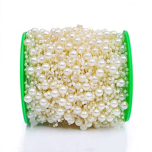 60m Perlengirlande Perlenband Perlenkette Perlenschnur Geschenkband Dekoband mit Perlen für DIY Basteln Party Tischdeko Hochzeit Braut Haarschmuck Ohrringe Halskette Brautstrauß Weihnachten,Creme 60m Perlengirlande Perlenband Perlenkette Perlenschnur Geschenkband Dekoband mit Perlen für DIY Basteln Party Tischdeko Hochzeit Braut Haarschmuck Ohrringe Halskette Brautstrauß Weihnachten,Creme von Duories