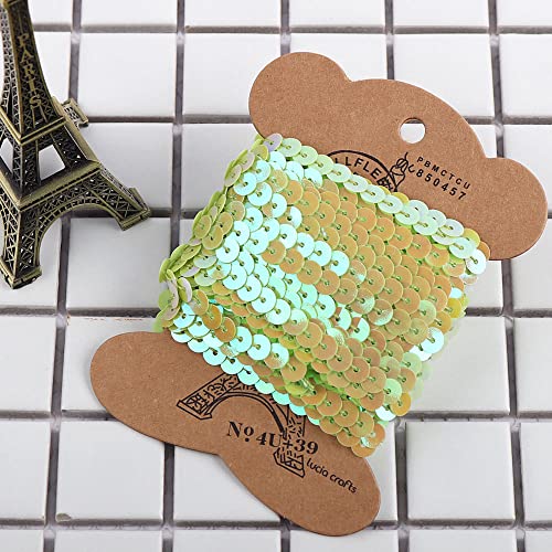 6mm 10 Yards Kunststoff Pailletten Bänder Farbiges Glitzer Paillettenband Paillettenborte Pailletten-Borten Glitzer Sequins Roll Ornament Applikation für DIY Handwerk Armband Stirnband Deko,Grün 6mm 10 Yards Kunststoff Pailletten Bänder Farbiges Glitzer Paillettenband Paillettenborte Pailletten-Borten Glitzer Sequins Roll Ornament Applikation für DIY Handwerk Armband Stirnband Deko,Grün von Duories