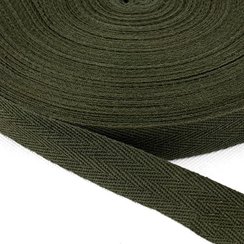 Baumwolle Schrägband,25 Yards x 20mm Einfassband Köperband Nahtband Baumwollband Textilband Fischgrätenband Köperband Wimpelband Twillband Webbing Band für Schneidern DIY-Nähen Basteln,ArmeeGrün A von Duories