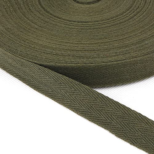 Baumwolle Schrägband,25 Yards x 20mm Einfassband Köperband Nahtband Baumwollband Textilband Fischgrätenband Köperband Wimpelband Twillband Webbing Band für Schneidern DIY-Nähen Basteln,ArmeeGrün B von Duories