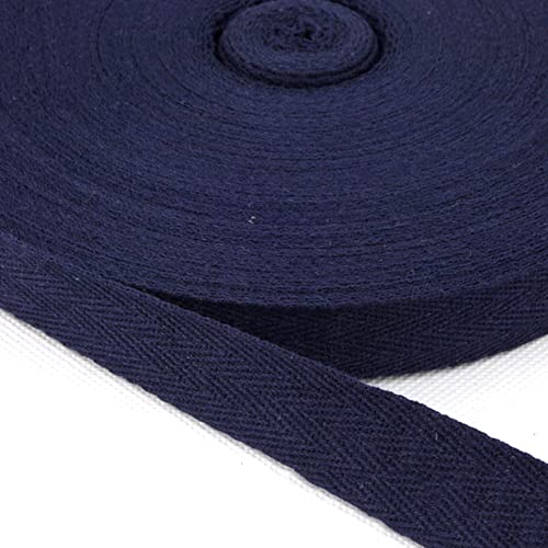 Baumwolle Schrägband,25 Yards x 20mm Einfassband Köperband Nahtband Baumwollband Textilband Fischgrätenband Köperband Wimpelband Twillband Webbing Band für Schneidern DIY-Nähen Basteln,Marineblau A von Duories