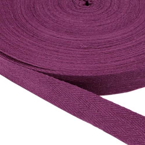 Baumwolle Schrägband,25 Yards x 20mm Einfassband Köperband Nahtband Baumwollband Textilband Fischgrätenband Köperband Wimpelband Twillband Webbing Band für Schneidern DIY-Nähen Basteln,Fuchsie von Duories