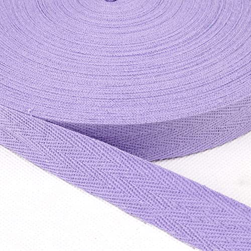 Baumwolle Schrägband,25 Yards x 20mm Einfassband Köperband Nahtband Baumwollband Textilband Fischgrätenband Köperband Wimpelband Twillband Webbing Band für Schneidern DIY-Nähen Basteln,Helles Lila von Duories