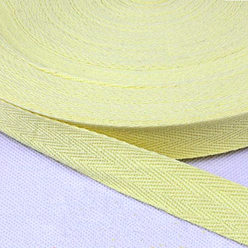 Baumwolle Schrägband,25 Yards x 20mm Einfassband Köperband Nahtband Baumwollband Textilband Fischgrätenband Köperband Wimpelband Twillband Webbing Band für Schneidern DIY-Nähen Basteln,Hellgelb von Duories