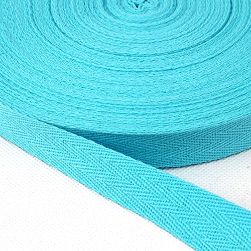 Baumwolle Schrägband,50 Yards x 10mm Einfassband Köperband Nahtband Baumwollband Textilband Fischgrätenband Köperband Wimpelband Twillband Webbing Band für Schneidern DIY-Nähen Basteln,Baby blau von Duories