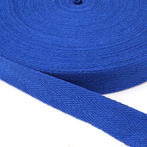 Baumwolle Schrägband,50 Yards x 20mm Einfassband Köperband Nahtband Baumwollband Textilband Fischgrätenband Köperband Wimpelband Twillband Webbing Band für Schneidern DIY-Nähen Basteln,Königsblau von Duories