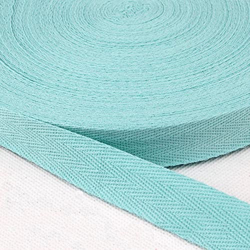 Baumwolle Schrägband,50 Yards x 20mm Einfassband Köperband Nahtband Baumwollband Textilband Fischgrätenband Köperband Wimpelband Twillband Webbing Band für Schneidern DIY-Nähen Basteln,Hellblau C von Duories
