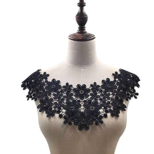 Bestickte Blumen Blüte Spitze Kragen Applikation,Stickerei Spitzenbesatz Häkelspitze Patch Spitzemotiv Applique Patches Einsatzkragen für Nähen Handwerk Kostüm Hochzeitskleid Brautkleid Deko,Schwarz Bestickte Blumen Blüte Spitze Kragen Applikation,Stickerei Spitzenbesatz Häkelspitze Patch Spitzemotiv Applique Patches Einsatzkragen für Nähen Handwerk Kostüm Hochzeitskleid Brautkleid Deko,Schwarz von Duories