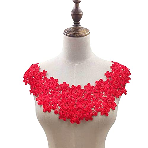 Bestickte Blumen Blüte Spitze Kragen Applikation,Stickerei Spitzenbesatz Häkelspitze Patch Spitzemotiv Applique Patches Einsatzkragen für Nähen Handwerk Kostüm Hochzeitskleid Brautkleid Deko,Rot Bestickte Blumen Blüte Spitze Kragen Applikation,Stickerei Spitzenbesatz Häkelspitze Patch Spitzemotiv Applique Patches Einsatzkragen für Nähen Handwerk Kostüm Hochzeitskleid Brautkleid Deko,Rot von Duories