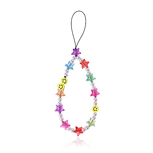 Böhmische Anti-Verlorene Perlen Telefon Lanyard Handschlaufe,Smiley Face Handykette Perlen Phone Charm Fruit Star Clay Regenbogen Beads Handy Chain Strap Armband Schlüsselanhänger für Frauen Mädchen Böhmische Anti-Verlorene Perlen Telefon Lanyard Handschlaufe,Smiley Face Handykette Perlen Phone Charm Fruit Star Clay Regenbogen Beads Handy Chain Strap Armband Schlüsselanhänger für Frauen Mädchen von Duories