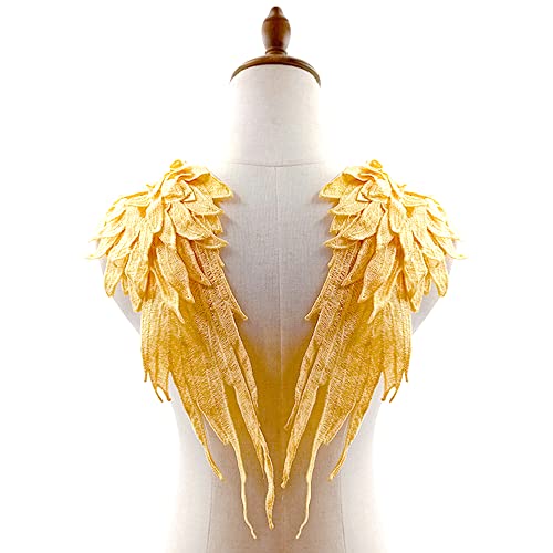Duories 1 Paar 3D Stickerei Spitze Bestickte Flügel Applikation DIY Kleidung Zubehör Mehrfarbig Spitzenmotive Patches Polyester Nähen Handwerk Zubehör,Ideal für Hochzeit Braut Ballkleid,39x15cm,Gelb Duories 1 Paar 3D Stickerei Spitze Bestickte Flügel Applikation DIY Kleidung Zubehör Mehrfarbig Spitzenmotive Patches Polyester Nähen Handwerk Zubehör,Ideal für Hochzeit Braut Ballkleid,39x15cm,Gelb von Duories