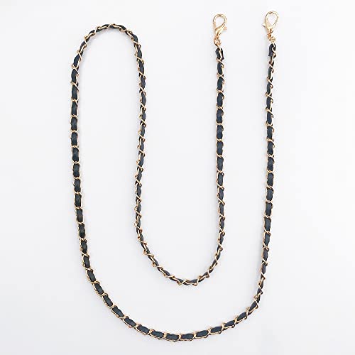Duories 1 Stück Taschenkette Metall, Schulter Riemen Kette, Handtaschen Ersatz Schulterriemen, Trageriemen Kette, Schultergurt für Damen Umhängetasche Geldbörse Handtaschen,Schwarz,120cm von Duories