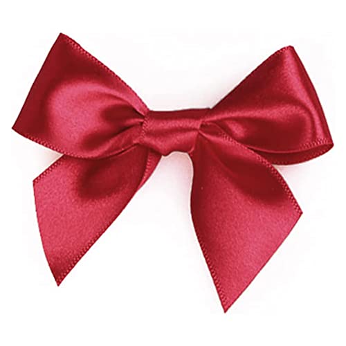 Duories 100 StüCk Klein Satinschleife Bandschleife geschenkband Handgemacht Satinband Bowknot für Geschenkverpackung,Handgemachtes DIY, Hochzeits(rot) von Duories