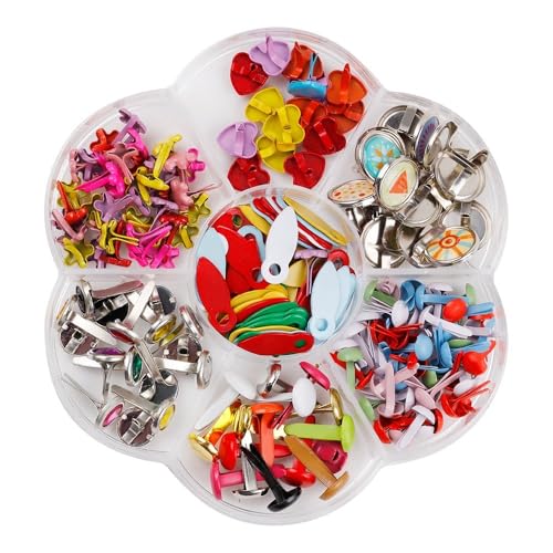 Duories 100 Stück 6-12mm Mini Runde Brads Set Metall Musterklammern Bunte Pearl Verschlussklammern Klammern Rundkopf Papier Befestigungen für Basteln DIY Handwerk Scrapbooking Karten,Stil 7 Duories 100 Stück 6-12mm Mini Runde Brads Set Metall Musterklammern Bunte Pearl Verschlussklammern Klammern Rundkopf Papier Befestigungen für Basteln DIY Handwerk Scrapbooking Karten,Stil 7 von Duories