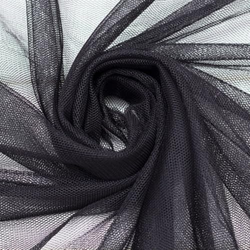 Duories 100cm x 230cm Mash Stoff Meterware, Extra Breit Softtüll Netzstoff Tüllstoff zum Nähen, Tüll Stoff für Bekleidung Gardine Tischdecken Hochzeit Vorhang Freihanddeko Tüllrock Party Deko,Schwarz von Duories