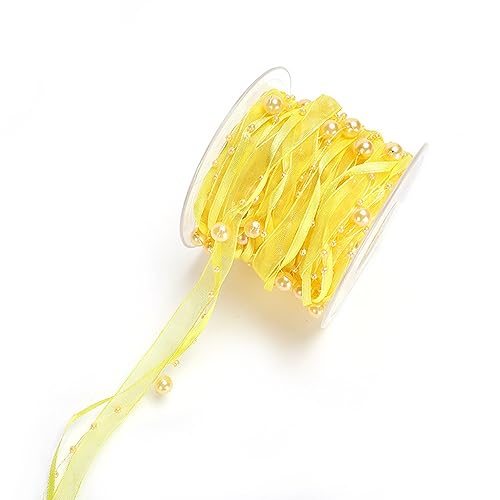 Duories 10m Perlengirlande mit Organza,8+3mm Perlenband,Geschenkband,Trendyband,Schleifenband,Dekoband Hängedeko Tischdeko Dekokette für Hochzeit Weihnachten Taufe Geburtstagsgeschenke,Gelb Duories 10m Perlengirlande mit Organza,8+3mm Perlenband,Geschenkband,Trendyband,Schleifenband,Dekoband Hängedeko Tischdeko Dekokette für Hochzeit Weihnachten Taufe Geburtstagsgeschenke,Gelb von Duories