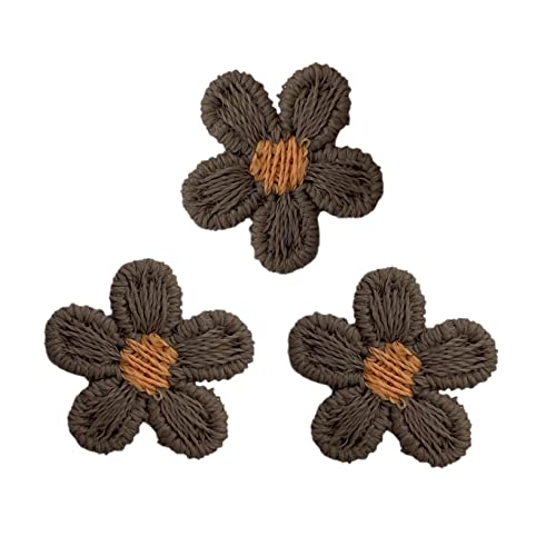 Duories 20 Stück Blumen Applikationen Patches Blumen Patches Bestickte Patches Stickerei Nähen Flicken,Geeignet für Jungen und Mädchen,für DIY-Dekoration,Kleidungsdekoration,Braun von Duories