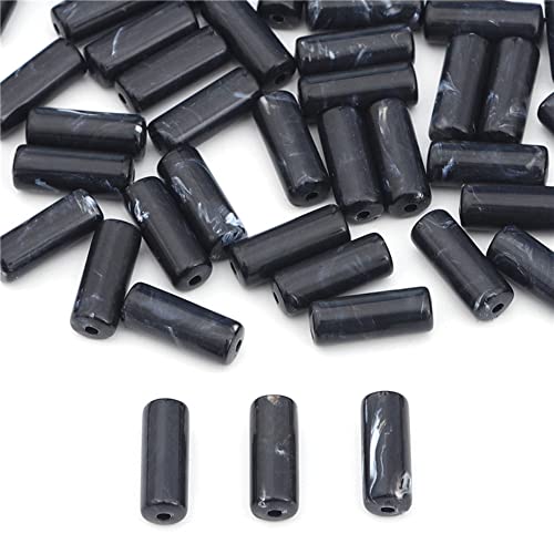 Duories 20 Stück Langen Acrylröhrenperlen,Perlenarbeiten,Farbige Lose Perlen Vintage-Perlen, für DIY Handgemachte Schmuckherstellung,Feiertagsdekorationen,8 mm x 20 mm – Einfädelloch 2 mm,Schwarz Duories 20 Stück Langen Acrylröhrenperlen,Perlenarbeiten,Farbige Lose Perlen Vintage-Perlen, für DIY Handgemachte Schmuckherstellung,Feiertagsdekorationen,8 mm x 20 mm – Einfädelloch 2 mm,Schwarz von Duories