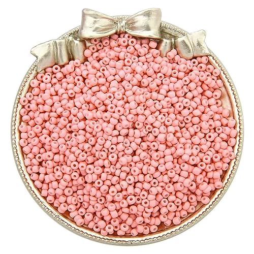 Duories 2000 Stück 2mm Glasperlen Rund,Mini Glasperlen,Glass Seed Beads,Handarbeitsglas Rocailles,für Handgemachte DIY Herstellung Armband Halskette Perlen Schmuck Accessoires,Koreanisches Rosa von Duories